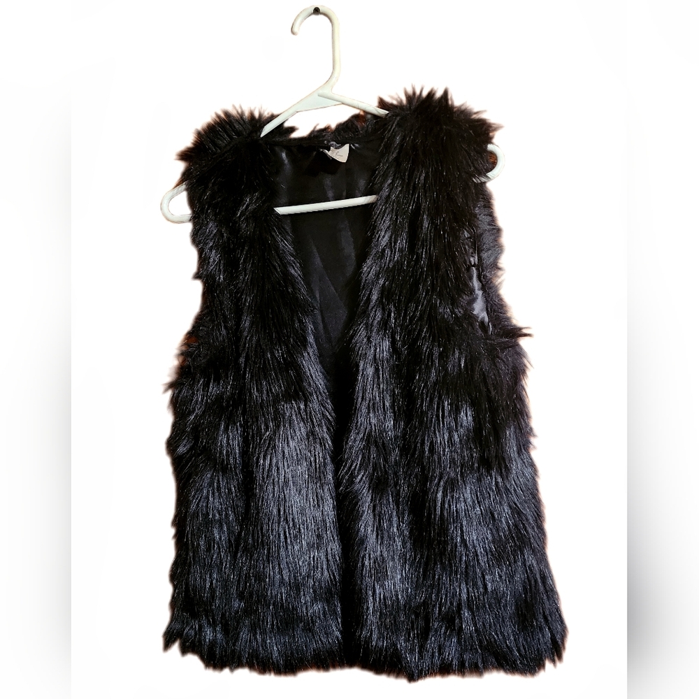 Black Faux Fur Vest Womens